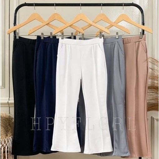 Ready BIG SIZE JUMBO &amp; REMAJA 50 - 100kg ADA✔ CUTBRAY LIST PANTS ~ SCUBA PREMIUM Tebal &amp; Lembut Varian Warna Cantik | Celana Panjang Wanita | Shopee COD bigsize/jumbo/original/XXXL