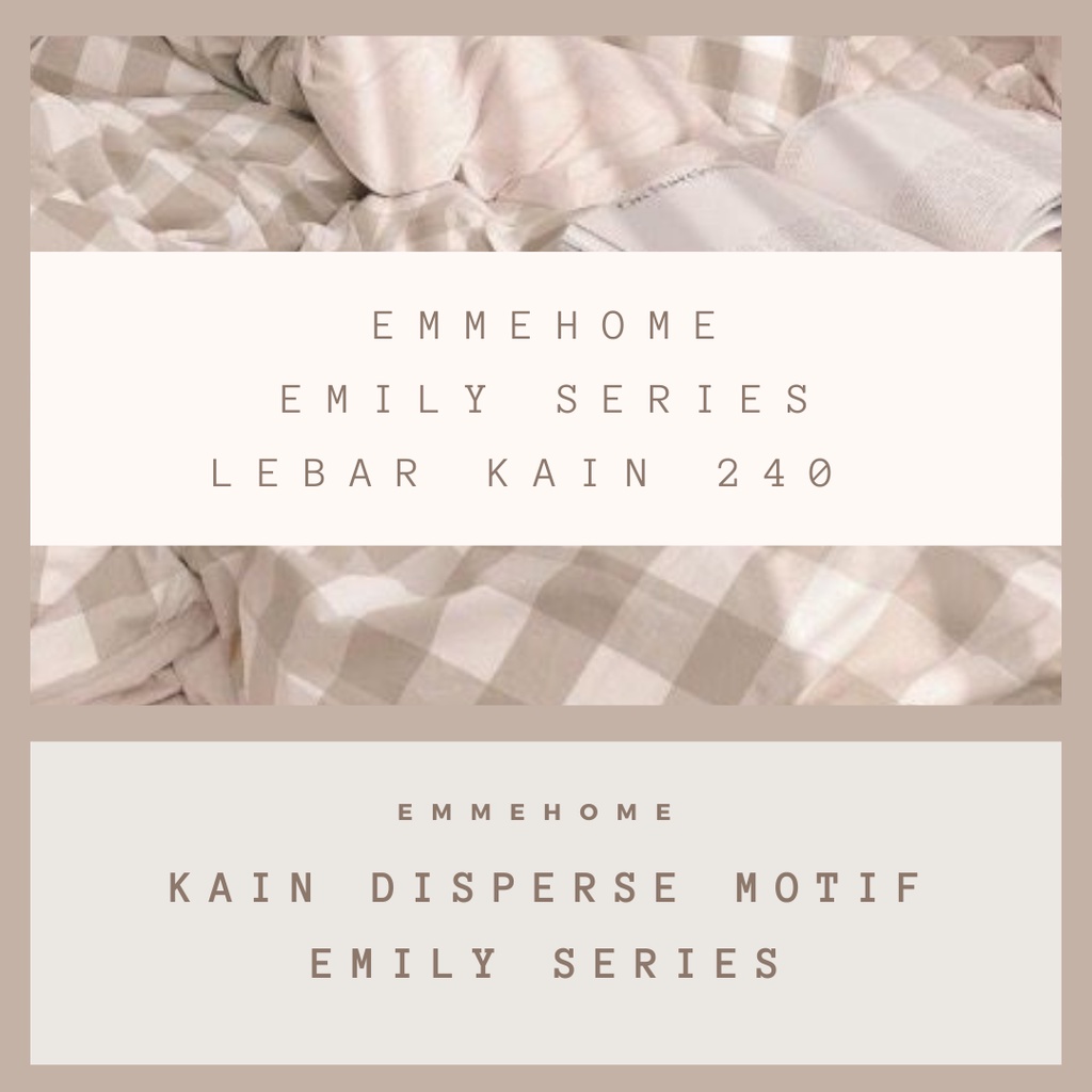 KAIN KATUN DISPERSE MIKROTEX / MICROTEX / POLYMICRO / KAIN SPREI AESTHETIC METERAN MOTIF EMILY &amp; TRAVIS LEBAR 240