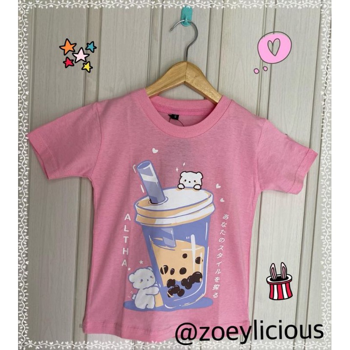 (COD) BAJU ANAK PEREMPUAN CUTE KAOS ANAK DISTRO PAKAIAN ANAK PEREMPUAN CEWE BOBA 1-14 TAHUN - PINK