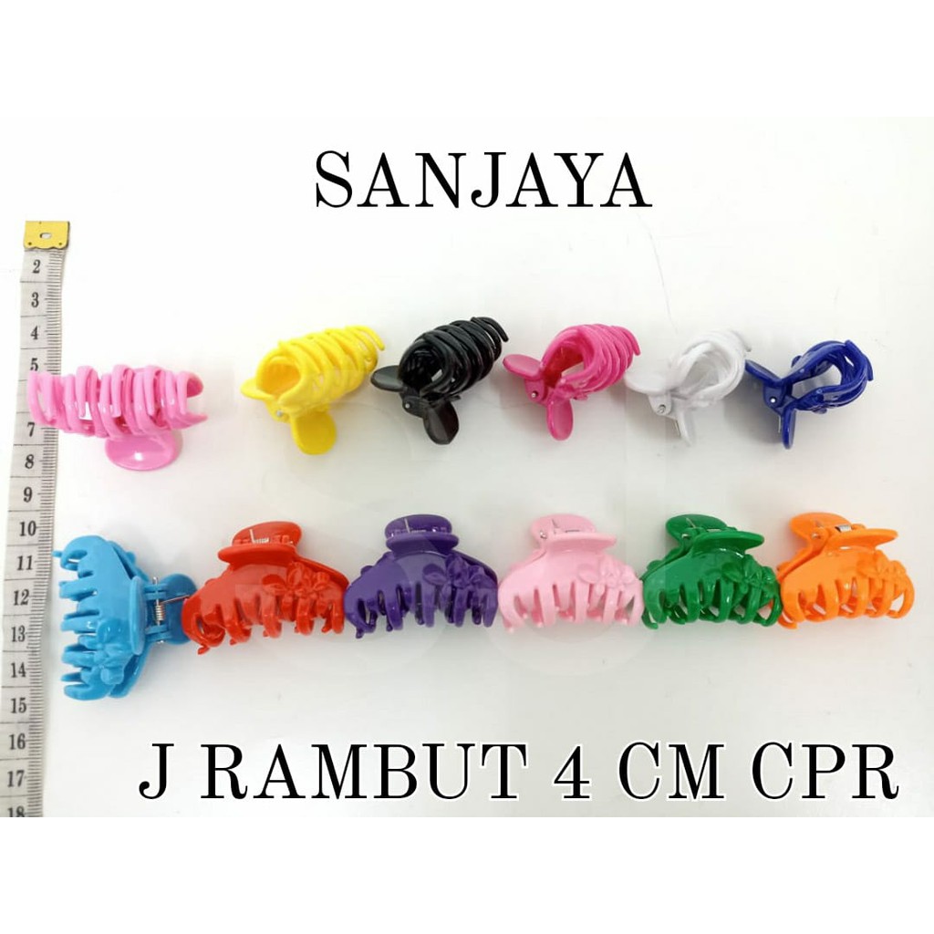 JEPIT RAMBUT / JEDAI RAMBUT WANITA / JEPITAN RAMBUT PLASTIK WARNA WARNI / J RAMBUT 4 CM CPR