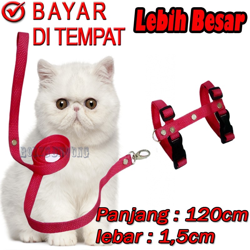 HARNES TALI TUNTUN KUCING ANJING MUSANG OTER HARNESS MODEL H BESAR 1.5 CM