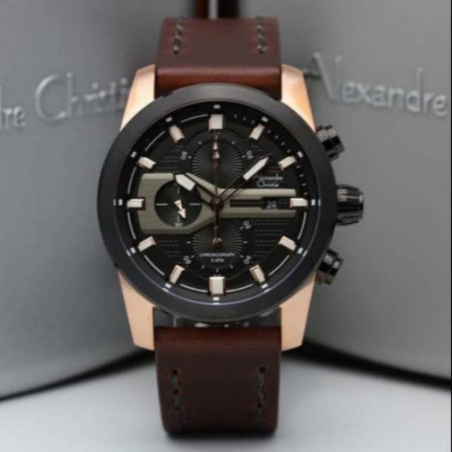 Jam Tangan Alexandre Christie AC6270MC Blk / Rose Gold Brw Original