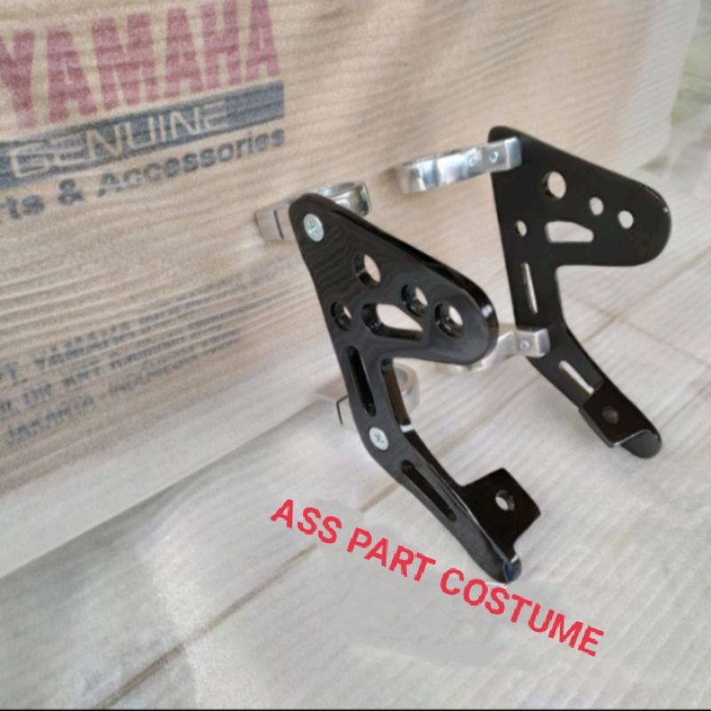 Breket Lampu RX KING Copy Bpro-breket lampu RX king B pro crome poles set kanan kiri terbaik terlaris-Breket hitam+as 30