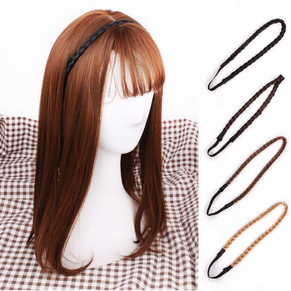 Nickolas1 Karet Rambut Gadis Vintage Wanita Aksesoris Rambut Head hoop Elastis Memutar Wig Headband