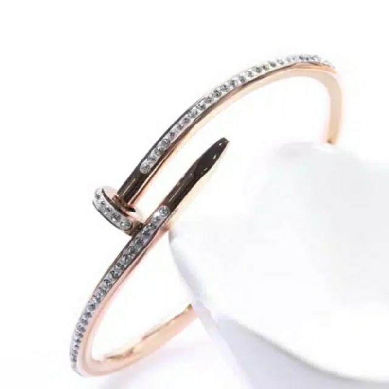 Fourfashion gelang paku titanium rosegold full diamond TS013