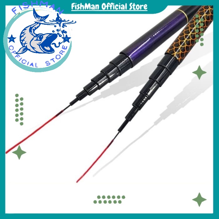 Alat Joran Pancing Tegek Murah Carbon Motif Batik Liuzi