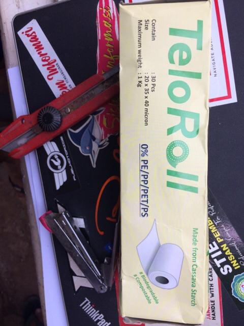 Teloroll 20x35cm (kaps 1kg) Kantong Ramah Lingkungan Singkong