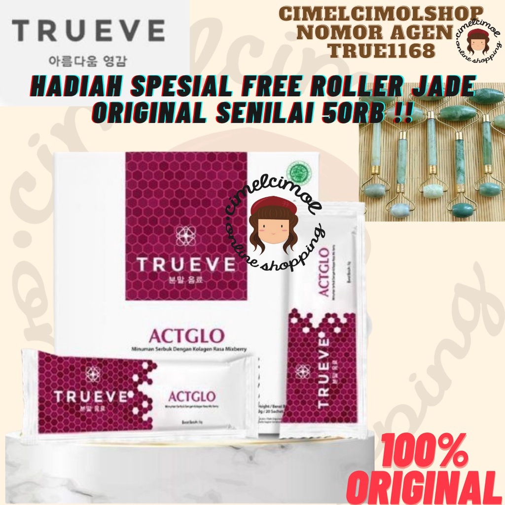 [BONUS FREE GIFT] BPOM TRUEVE ACTGLO COLLAGEN DRINK HALAL - 1box isi 20pc 100% ORIGINAL