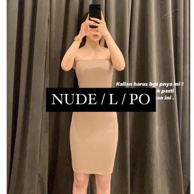 goulding inner dress nude L (HARA GOULDING + gantiongkir)
