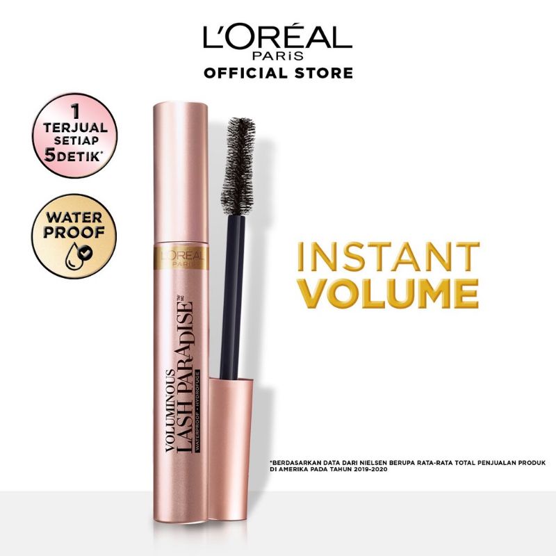 L'oreal Paris Voluminous Lash Paradise Waterproof Mascara Make Up - Black