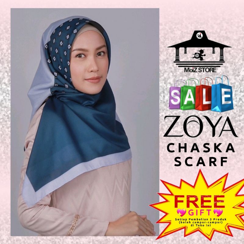 Zoya Chaska Scarf Jilbab Hijab Kerudung Krudung Krudungan Kerudungan Motif Segi Empat Segiempat Segi
