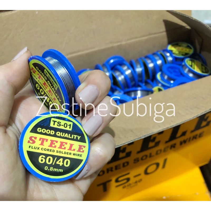 Timah Solder 60/40 0,8mm Flux Cored Solder Wire Steele