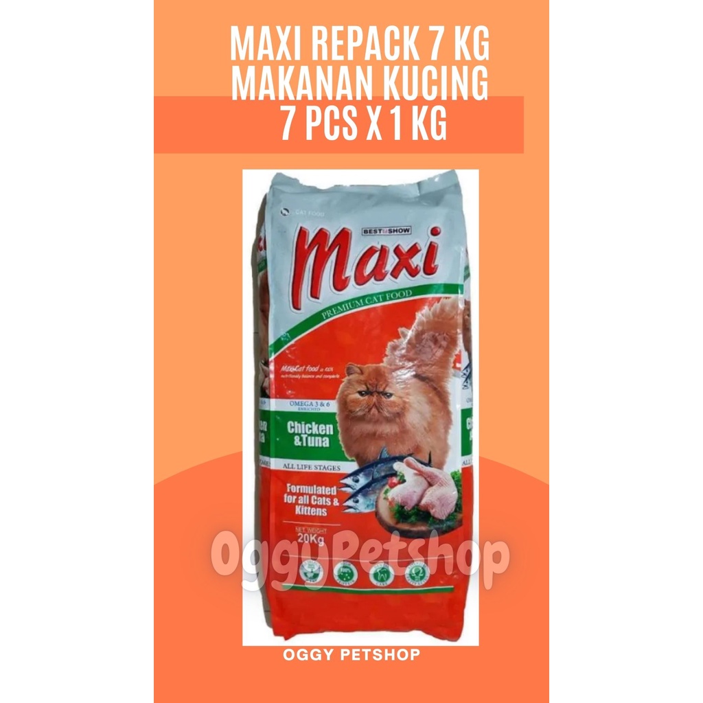 MAXI Makanan Kucing 7 Kg - Kemasan 1 Kg x 7 pcs Khusus GRAB/GOJEK