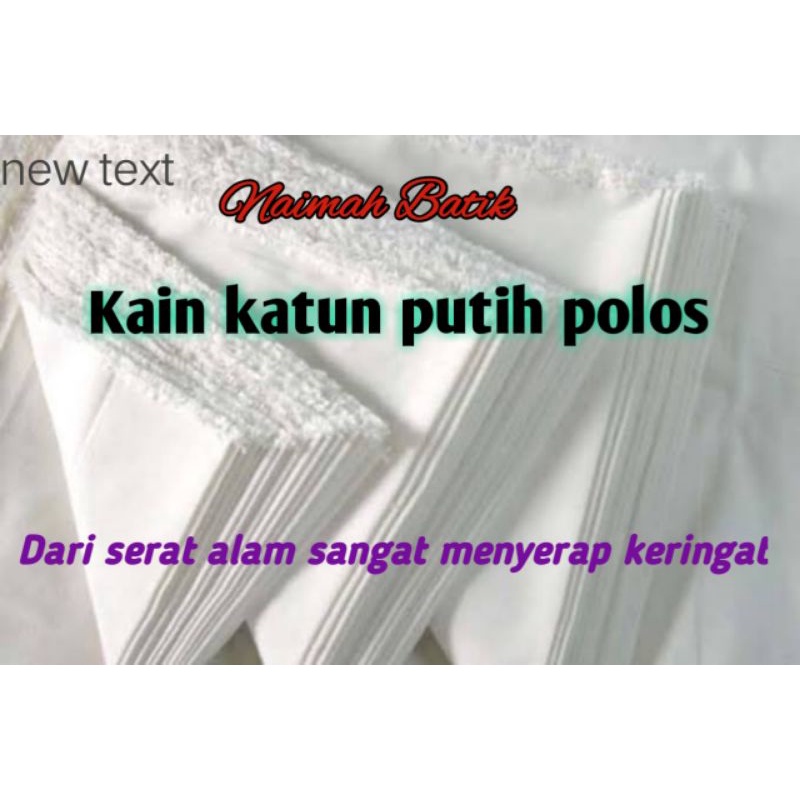 kain katun putih polos / meteran / kain untuk batik / kain untuk ecoprint