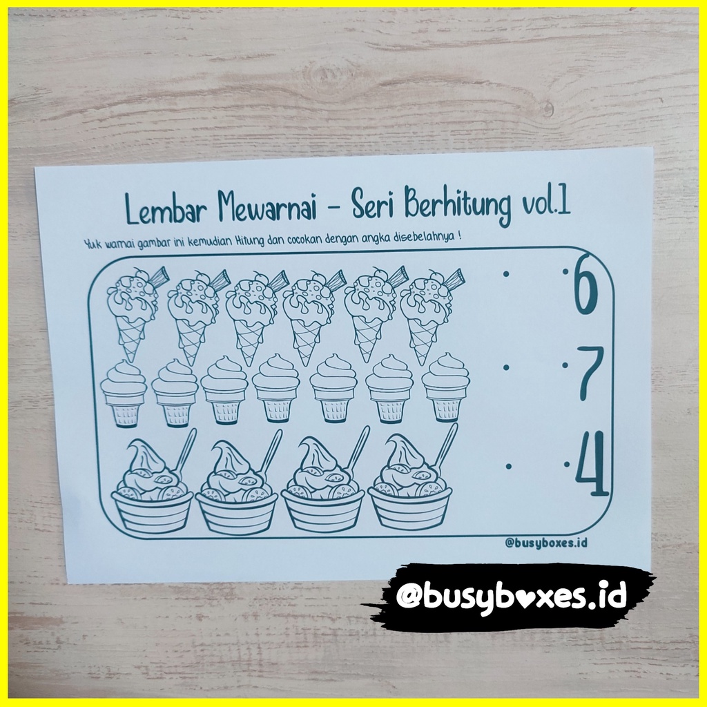 [busyboxes.id] Lembar mewarnai dan berhitung vol 01 mengenal angka 1-10 paud preschool TK