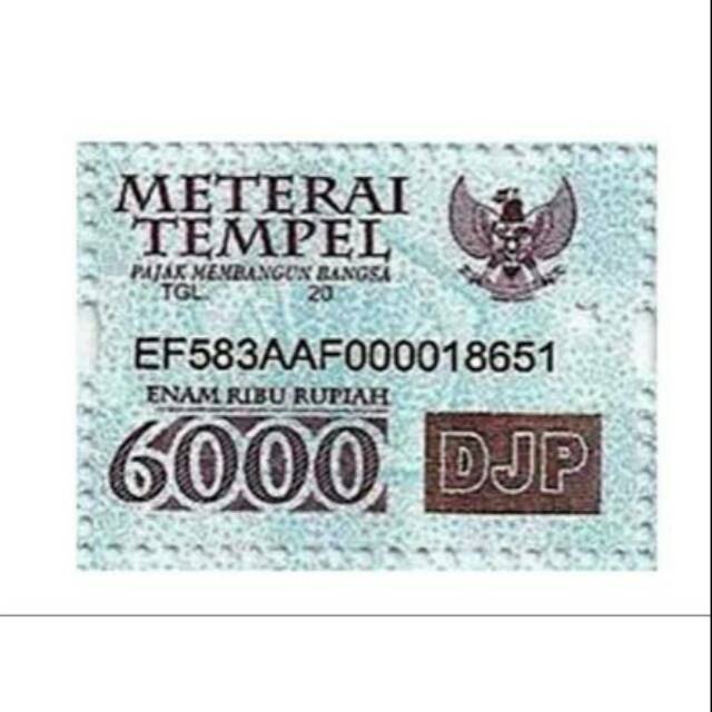 

Materai 6000 edisi tahun 2009 s/d 2015