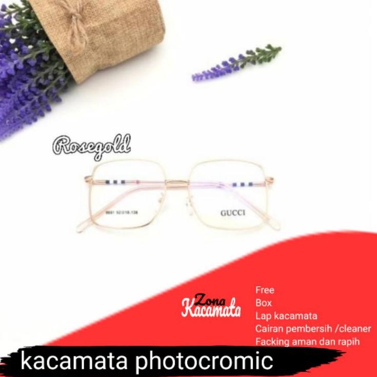 Terjangkau - kacamata photocromic kode 9691 size 50-20-140 khusus normalno minus,plus,cyl 爽
