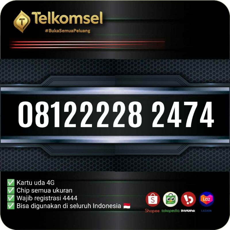 nomor cantik telkomsel simpati raja 2474 awalan 0812222