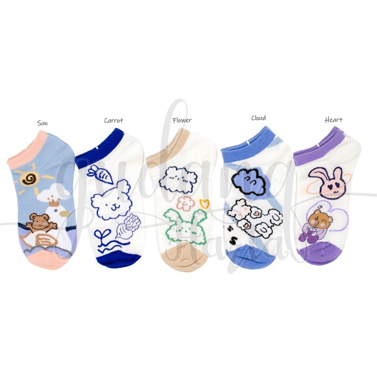 Kaos Kaki Pendek Fluffy Bear Hidden Socks Beruang Lucu GH 103092