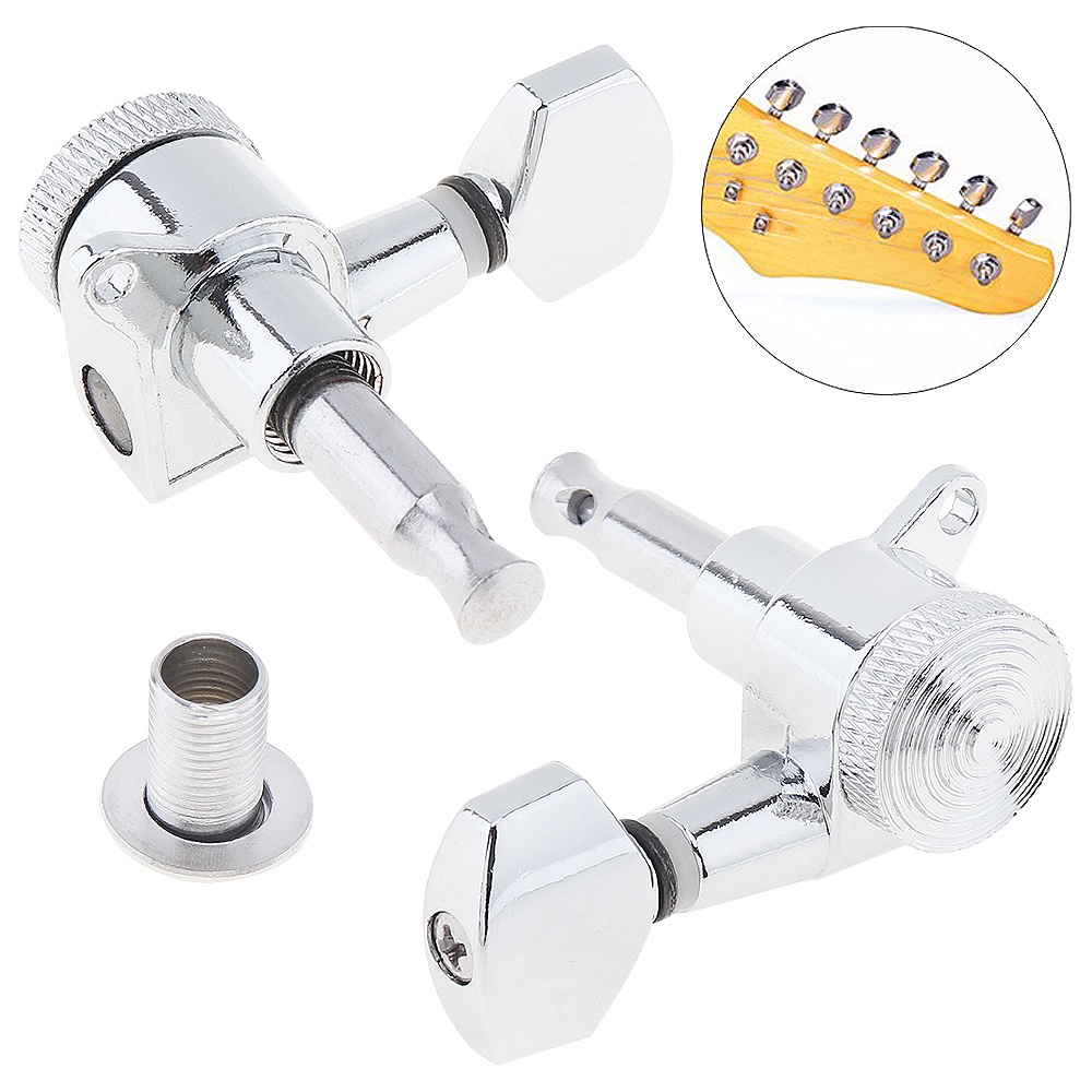 6pcs Tuning Pegs 6R Warna Silver Untuk Gitar