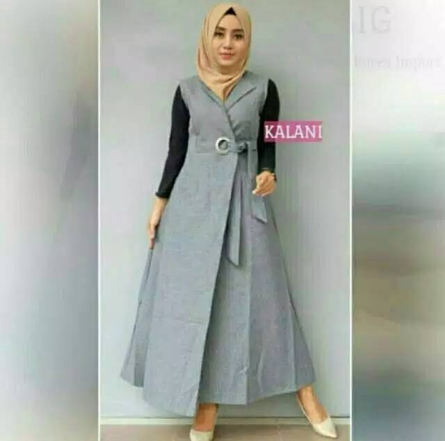 Royal Blazer Wanita Casual Lengan Panjang Model Kancing Dua Baris Longgar POLOS MERAH KREM BIRU