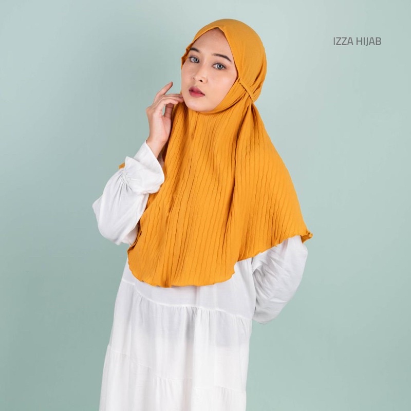 Bergo Tali Maryam Plisket gelombang Cinta Diamond Crepe