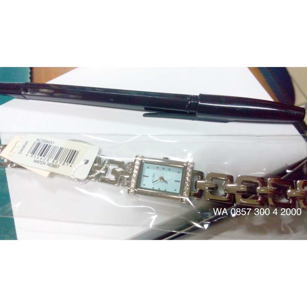 Alba AC3S95X1 Ladies Jam Tangan Wanita AC3S95 Kotak Swarovski Original