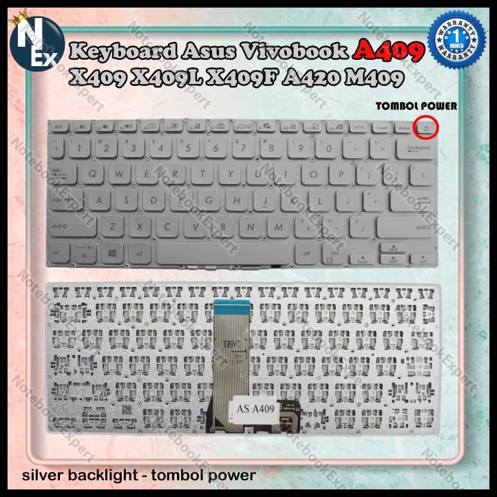 Jual Keyboard Asus Vivobook A409 X409 X409l X409f A420 Silver Backlight Shopee Indonesia 4721