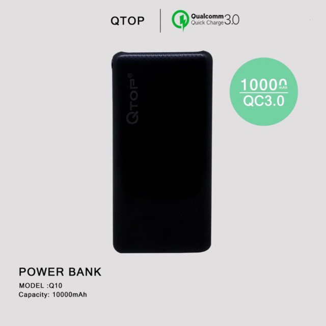 Powerbank QTOP Q10 10000mAh / PowerBank Quick Charge QC 3.0 [kk]