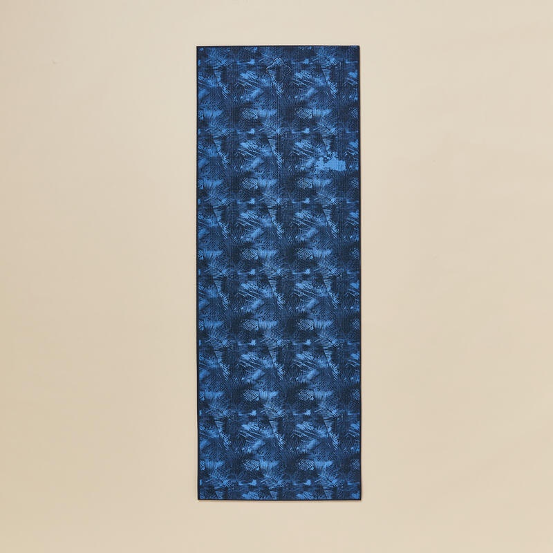 Decathlon KIMJALY Matras Yoga Nyaman 8 mm - Palm Biru Gelap - 8665059