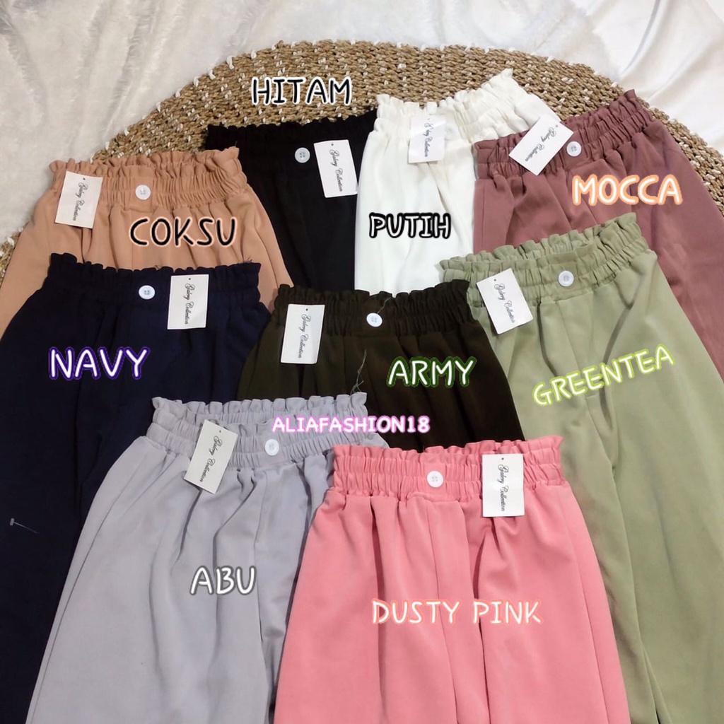 CELANA KULOT JUMBO SCUBA/CELANA KULOT FULL KARET/KOREAN PANTS WIDE LEG PANTS