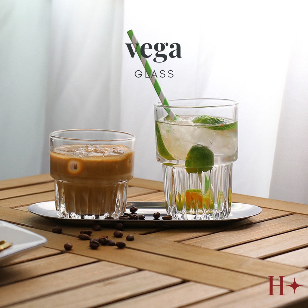 H✦ Vega Gelas Kaca Gelas Cafe Gelas Kopi Teh Jus Estetik