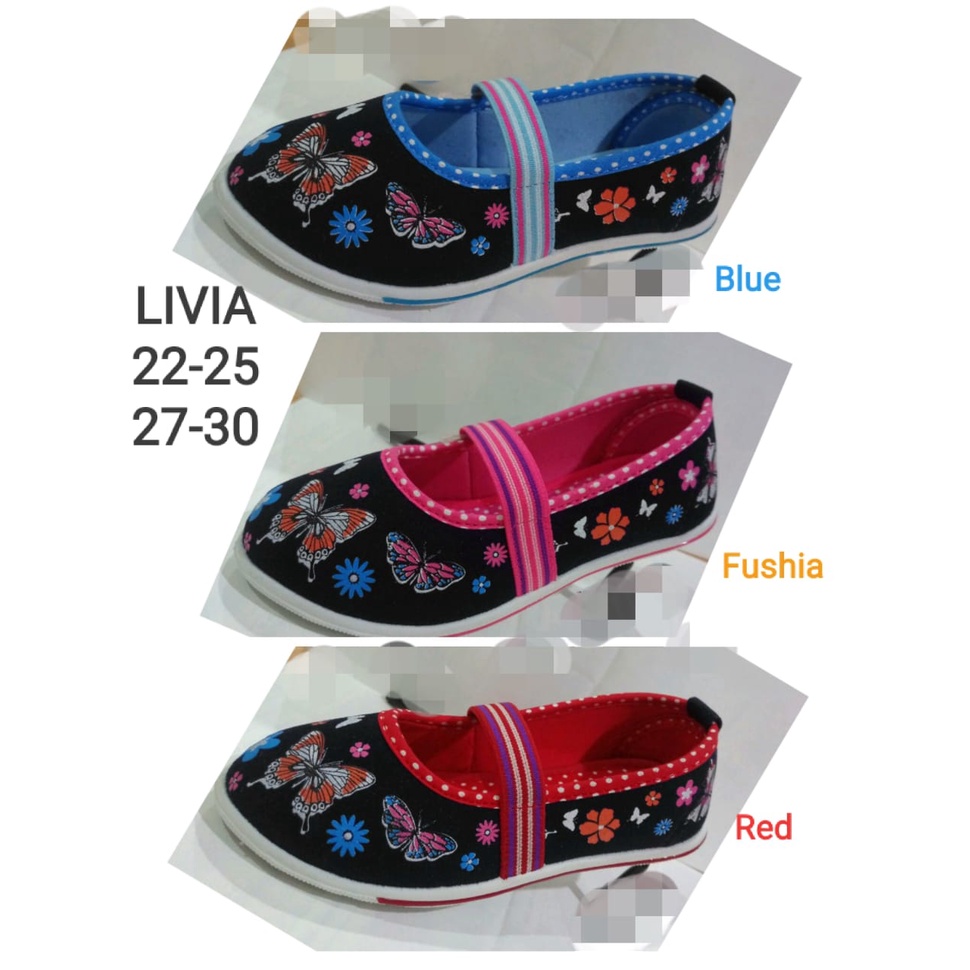 GALETTI LIVIA Sepatu anak perempuan bukan santica/sneakers hitam cek sepatu anak perempuan motif model terbaru Motif Kupu-kupu - Galletti Livia