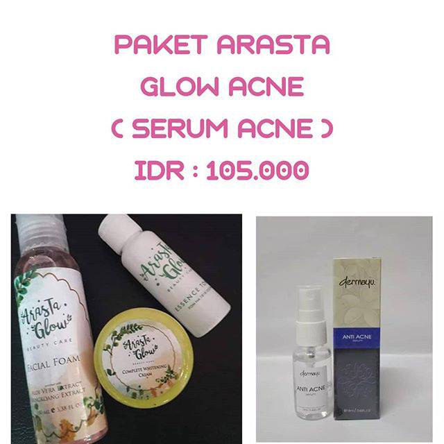 PAKET ARASTA GLOW ACNE TONER UKURAN 60ML BESAARR !!!