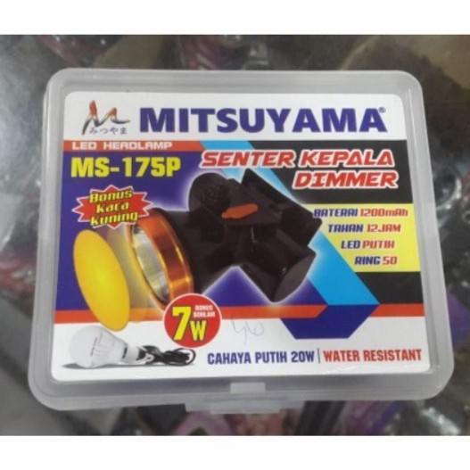 COD Senter kepala 20 watt Dimmer MITSUYAMA MS-176P Bonus Bohlam 7watt