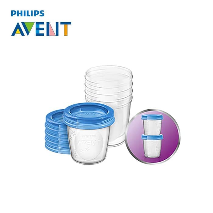 Philips Avent BreastMilk Storage Cups 180ml / wadah susu avent/ tempat simpan susu dan makanan mpasi