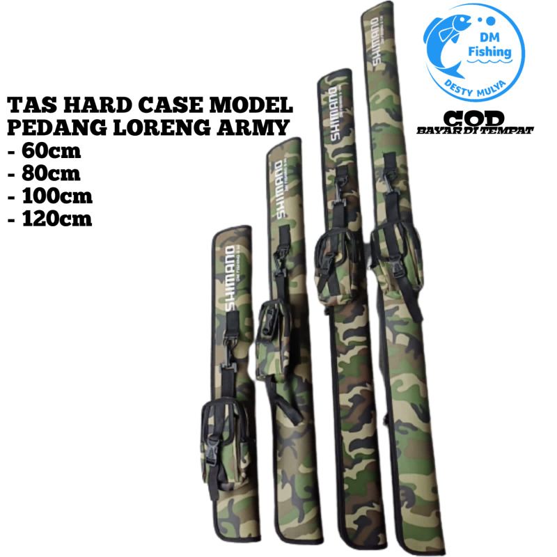 TAS PANCING HARD CASE  MODEL PEDANG  LORENG ARMY, COKLAT, BIRU DAN MERAH 60/80/100/120CM