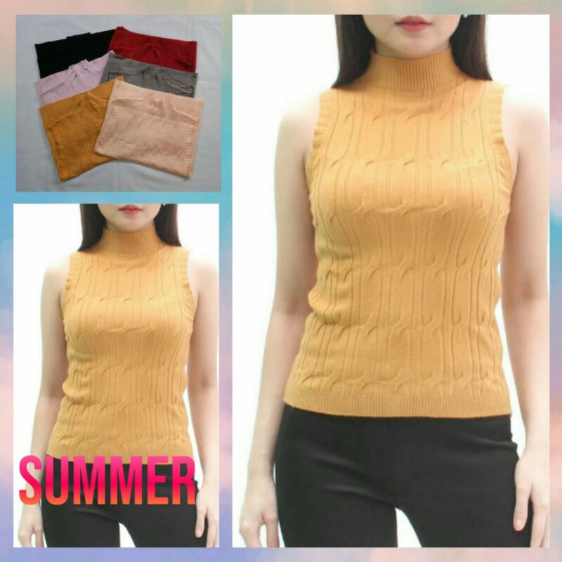 SC6201 HELISHA TOP BAJU ATASAN RAJUT IMPORT ATASAN WANITA TANK TOP BAJU BANGKOK SUMMER COLLECTIONS
