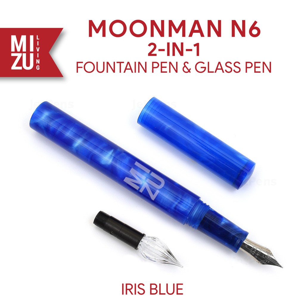 MOONMAN N6 2in1 Resin Fountain Pen &amp; Glass Dip Pen Stainless Steel Nib