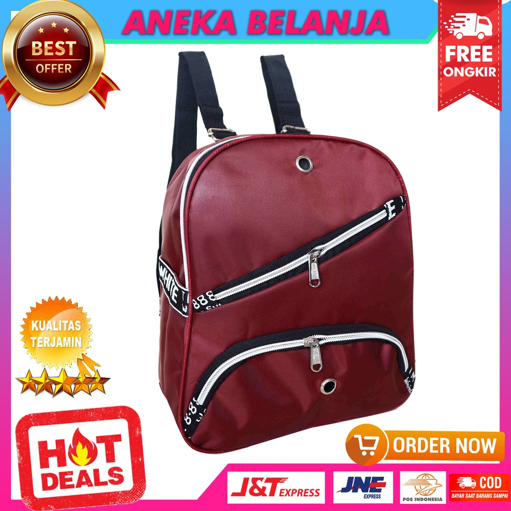 Stylish Backpack Khusus Perempuan Tas Hangout Terbaru Fashionable Kece Tas Sekolah Multifungsi Keren