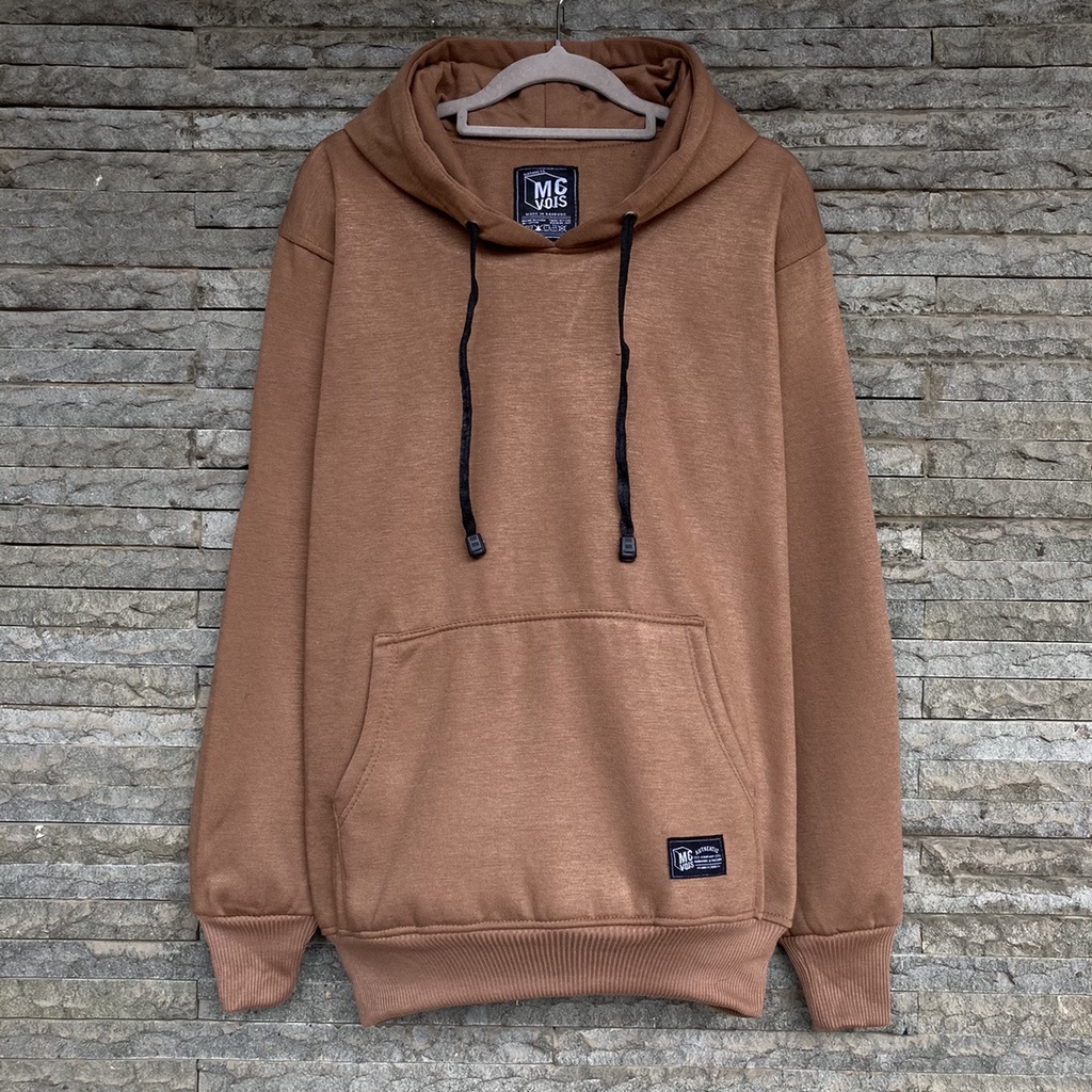 Hoodie Polos Mcvois Pria Wanita Premium Distro-Fleece Moca