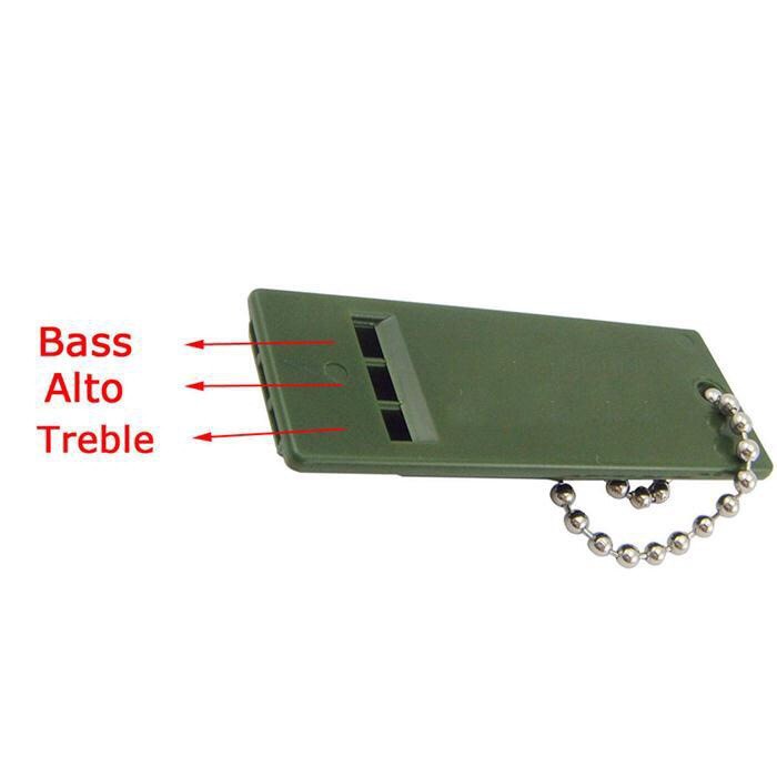 Peluit Survival Whistle Army Green / Peluit Outdoor Multifungsi 3 Nada