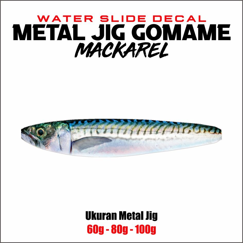 Gomame Mackarel Water Slide Decal Metal Jig 60g 80g 100g