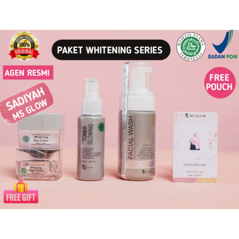 MS GLOW ORIGINAL PAKET WHITENING SERIES PENCERAH WAJAH KUSAM SKINCARE BPOM MS GLOW ORI MSGLOW ORI