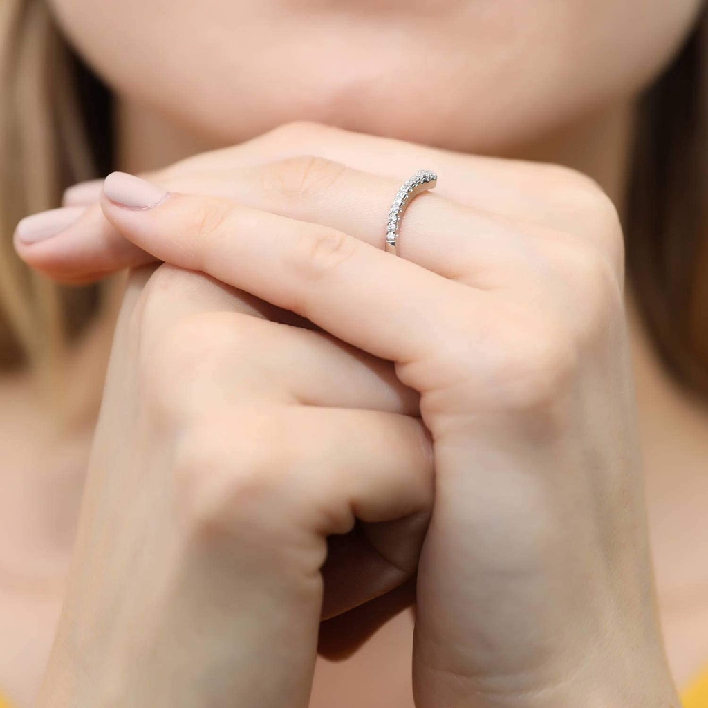 Cincin Bentuk V 2 Warna Gaya Simple Untuk Wanita-2