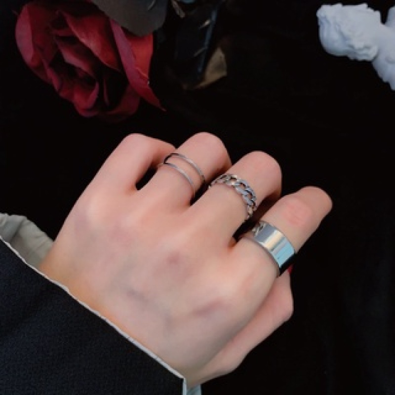 3Pcs Cincin Gaya Punk Hip-hop Untuk Wanita