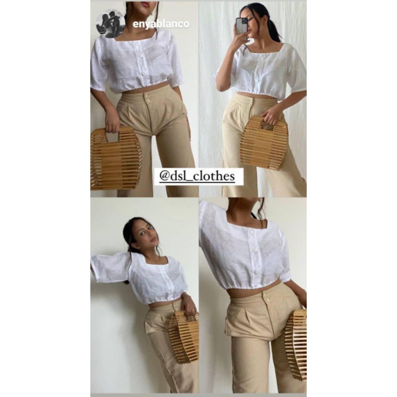 Linen Crop Top