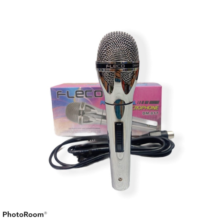 Microphone Fleco DM-817 Mic Kabel Bisa Untuk Karaoke Dan Acara Bahan Stainless Steel