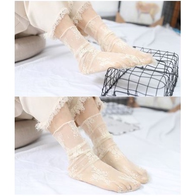 KKT-80 kaos kaki lolita TRANSPARAN RENDA socks rajut sulur import jepang korea