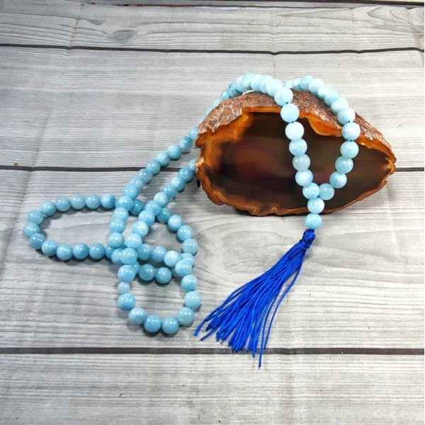 Tasbih Natural Batu Alam Giok Biru Langit Original